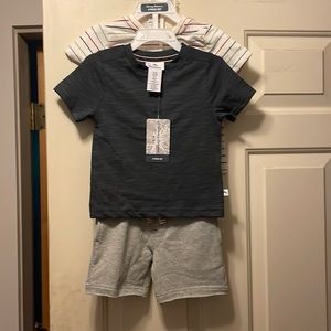12 month. 4 piece set of shorts and short sleeves
